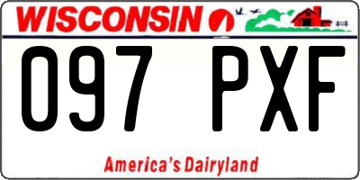 WI license plate 097PXF