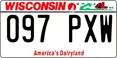 WI license plate 097PXW