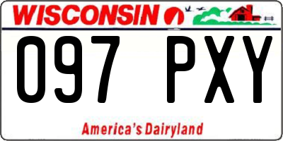 WI license plate 097PXY