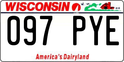 WI license plate 097PYE