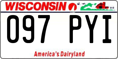 WI license plate 097PYI