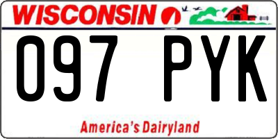 WI license plate 097PYK