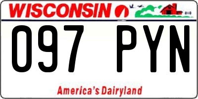 WI license plate 097PYN