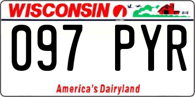WI license plate 097PYR