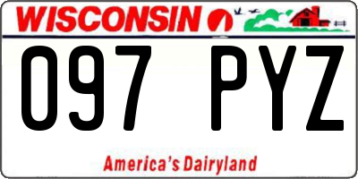 WI license plate 097PYZ