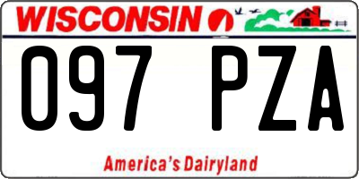 WI license plate 097PZA