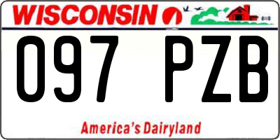 WI license plate 097PZB