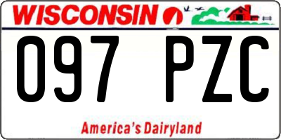 WI license plate 097PZC
