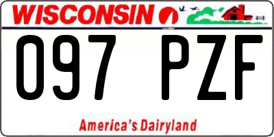 WI license plate 097PZF