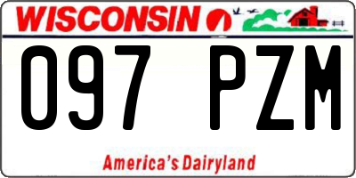WI license plate 097PZM