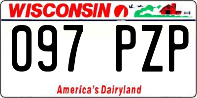 WI license plate 097PZP