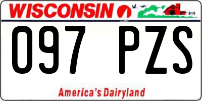 WI license plate 097PZS