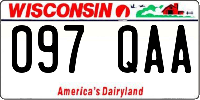 WI license plate 097QAA
