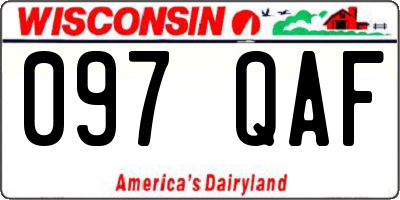 WI license plate 097QAF