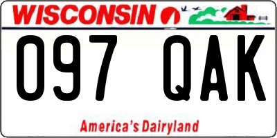 WI license plate 097QAK