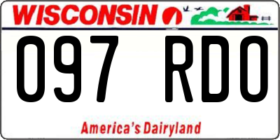 WI license plate 097RDO