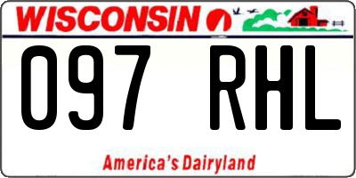 WI license plate 097RHL