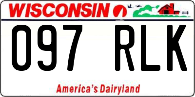 WI license plate 097RLK