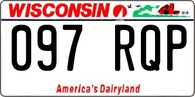WI license plate 097RQP