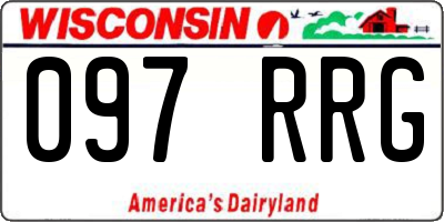 WI license plate 097RRG