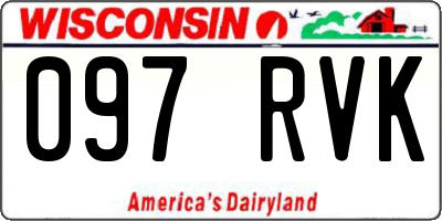 WI license plate 097RVK