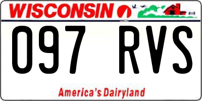 WI license plate 097RVS