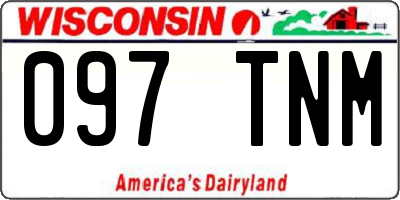WI license plate 097TNM