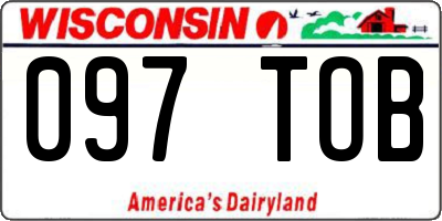 WI license plate 097TOB