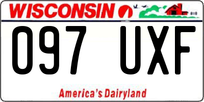 WI license plate 097UXF