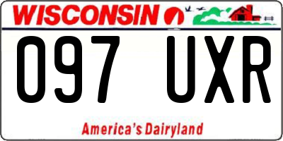 WI license plate 097UXR