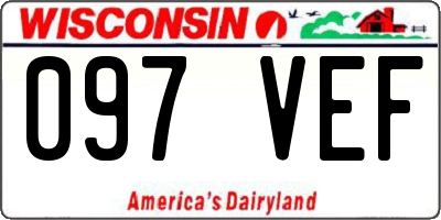 WI license plate 097VEF