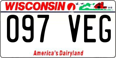 WI license plate 097VEG
