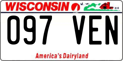 WI license plate 097VEN