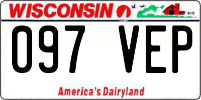 WI license plate 097VEP
