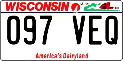 WI license plate 097VEQ
