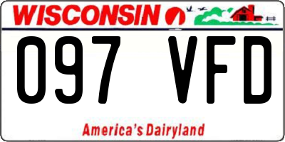 WI license plate 097VFD