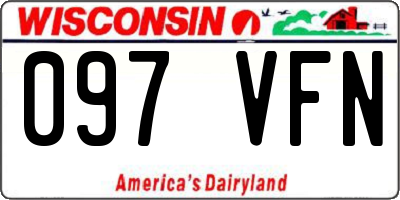 WI license plate 097VFN
