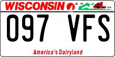 WI license plate 097VFS