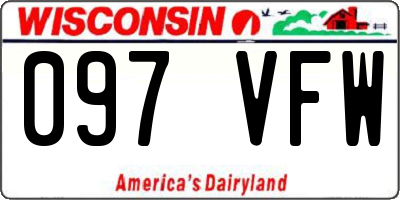 WI license plate 097VFW
