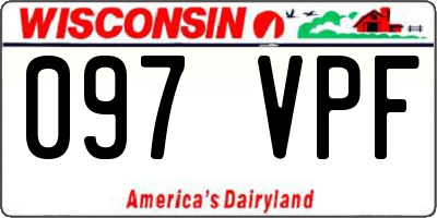 WI license plate 097VPF