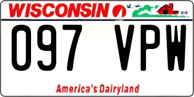 WI license plate 097VPW