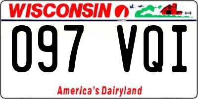 WI license plate 097VQI