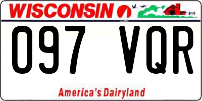 WI license plate 097VQR