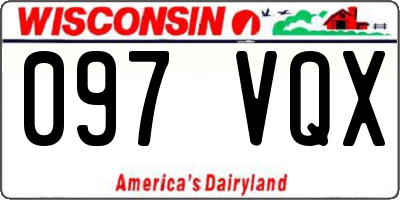 WI license plate 097VQX