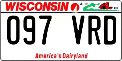 WI license plate 097VRD