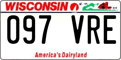 WI license plate 097VRE