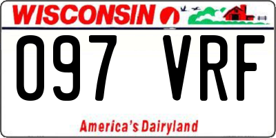 WI license plate 097VRF