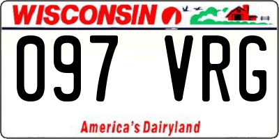 WI license plate 097VRG