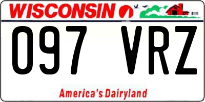 WI license plate 097VRZ