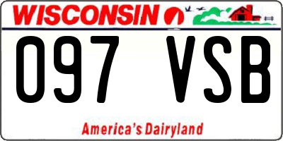 WI license plate 097VSB